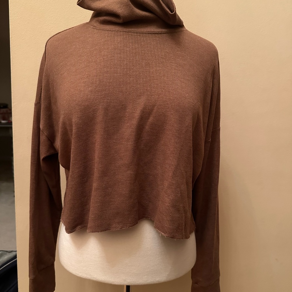 American Eagle Outfitters Brown Cowl Neck Top